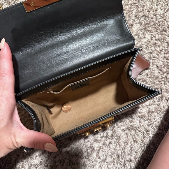 Gucci GG Supreme Dollar Calfskin Web Small Padlock Tote